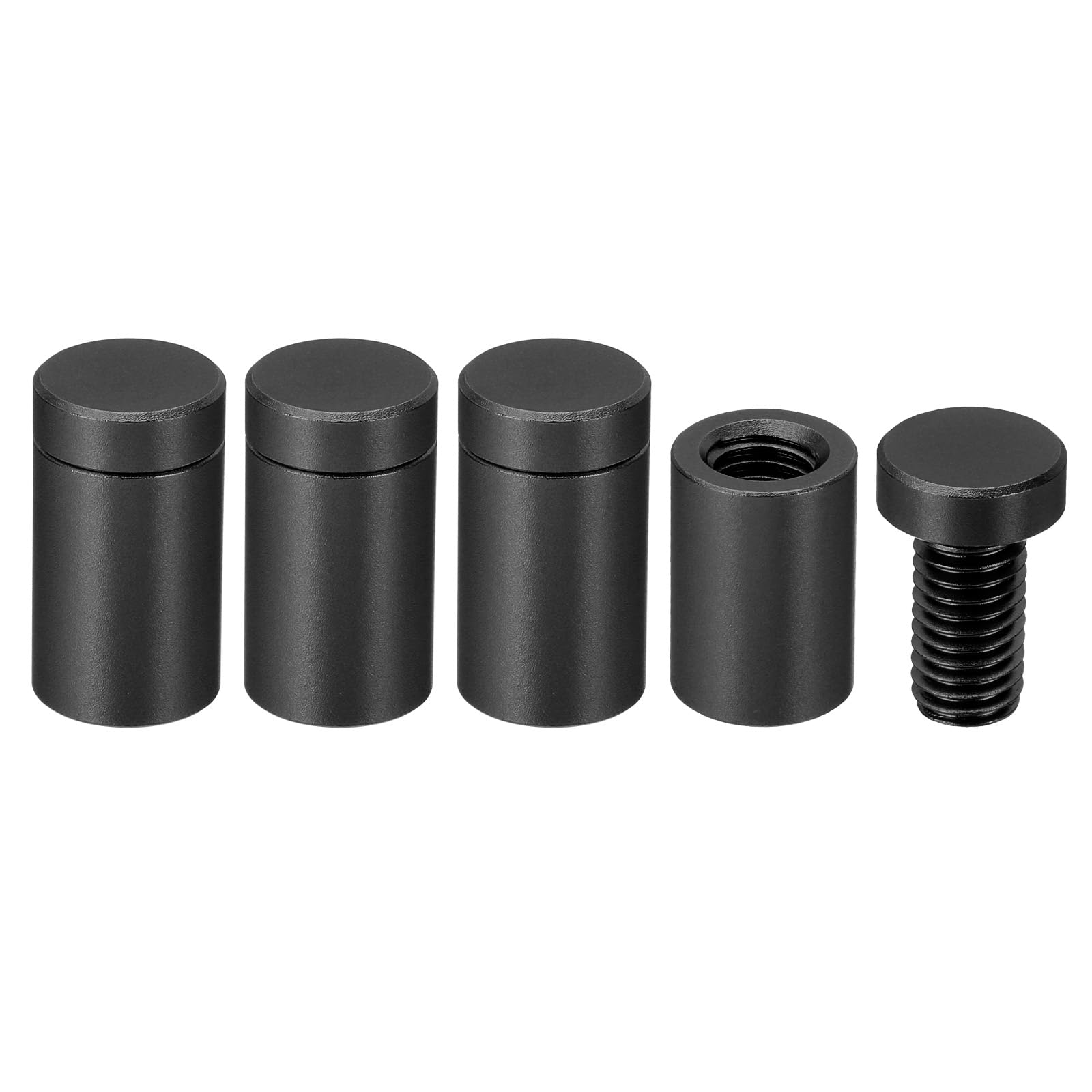 PATIKIL 1/2 x 0.9 inch Sign Standoff Screws, 4 Pcs Stainless Steel Wall Standoff Mounting Hardware Advertising Glass Nail for Hanging Acrylic Picture Frame Acrylic Panel, Black