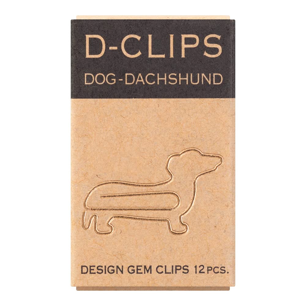 Midori Paper Clip, D-Clips Mini Box, Dachshund, 12 Pieces (43345006)