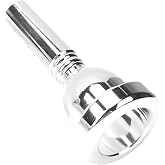 Trombone Mouthpiece, Brass Tenor Large Shank Trombone Mouthpiece Professonal Silver Plated Mouthpiece, 12.7mm 5G Trombone Accessory Replacement, TR‑03 (Silver)