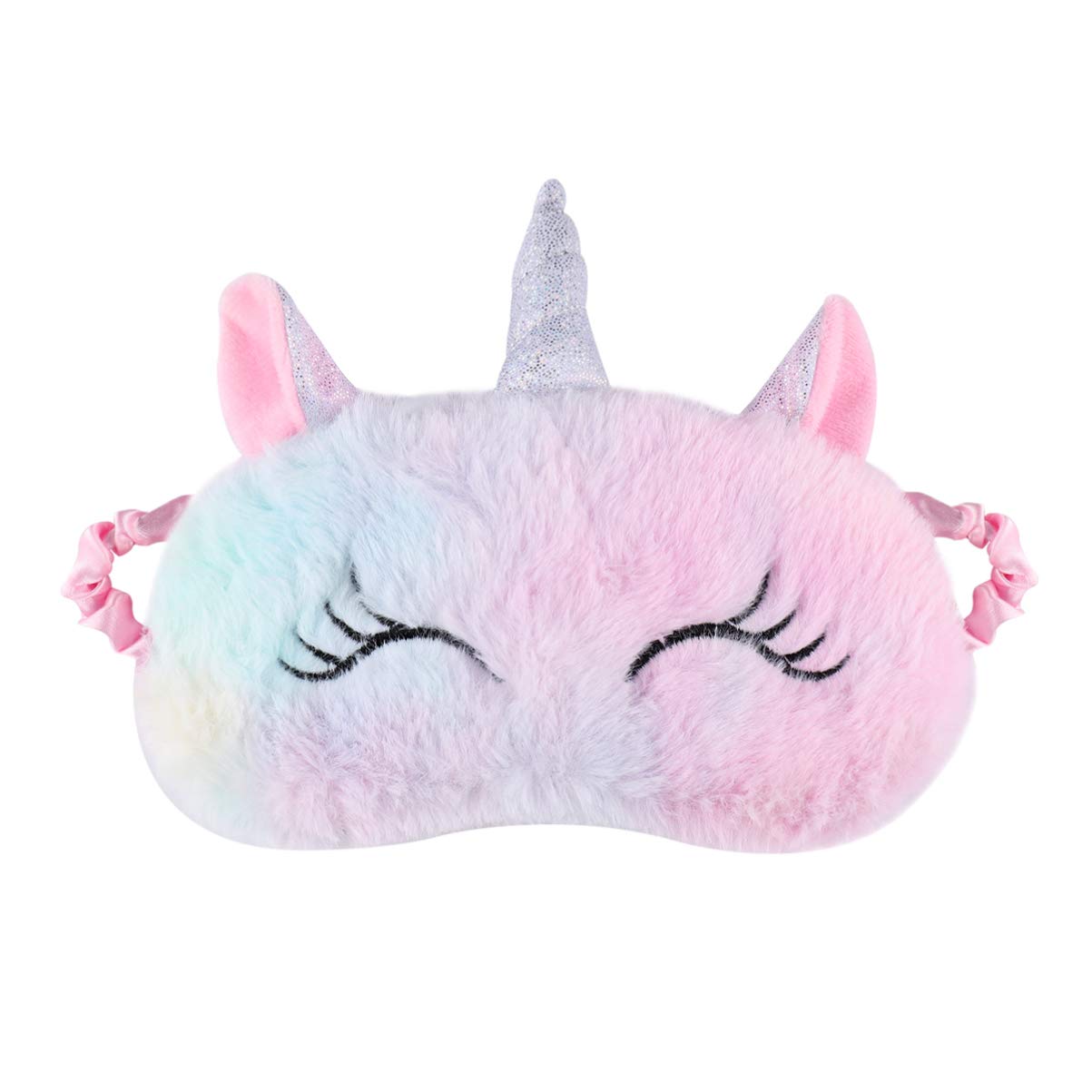 VALICLUD Kids Plush Patch Shading Eye Patch Unicorn Sleeping Blindfold Cute Eye Mask (Pink)