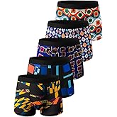HUOPAOSHUO 608 Men's printed flat cornered underwear softlight and comforttable Moisture Wicking youth boxs briefs five pack