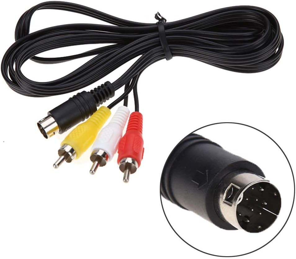 RUITROLIKER 1.8m Audio Video Cable AV 9Pin to RCA Composite Cable Connection Compatible for Genesis 2 3, Black - Image 3