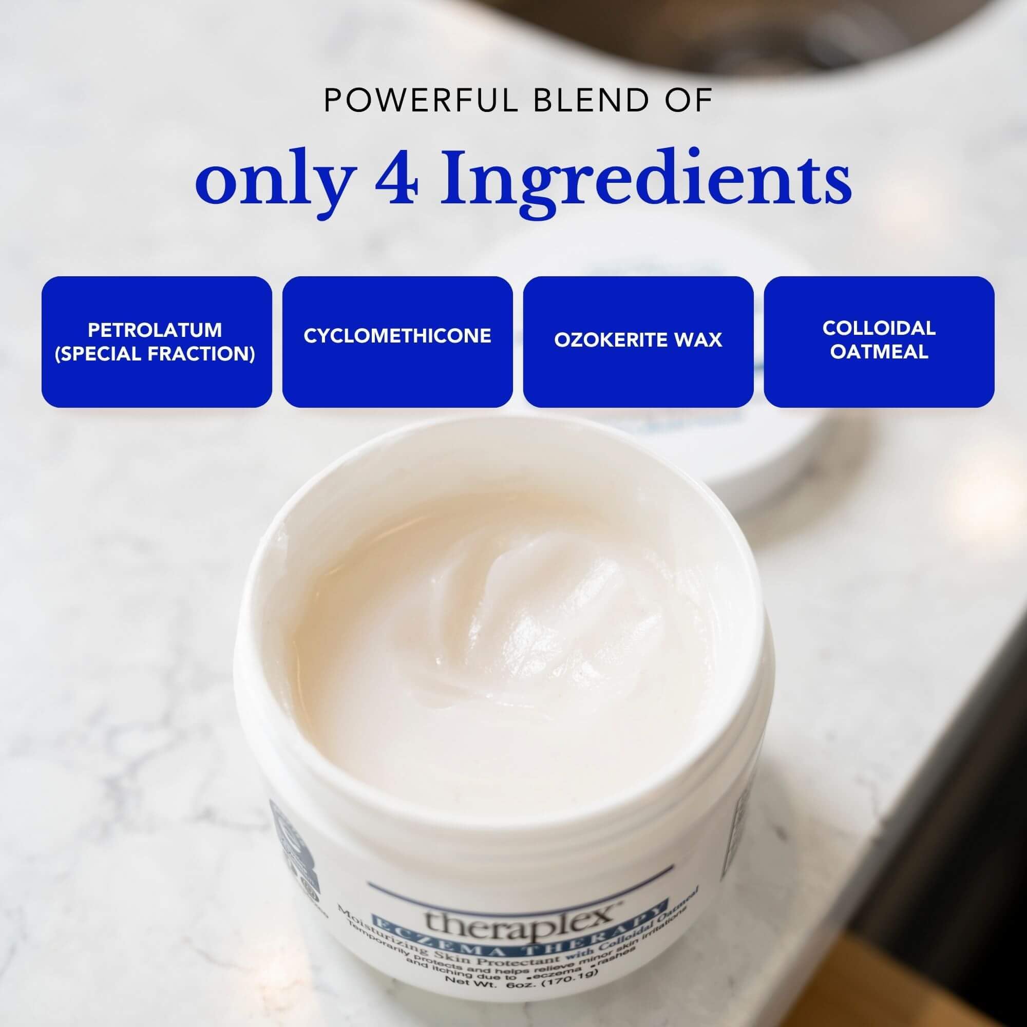 Theraplex Eczema Therapy (6 oz) - Moisturizing Skin Protectant with Natural Colloidal Oatmeal, Noncomedogenic, and Hypoallergenic, Fragrance-Free - National Eczema Association Seal of Approval