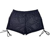 YOTFUEL Swimsuit Coverups for Women's Swimwear Cover Ups Mesh Beach Summer Cover Up Shorts Sheer Bottoms