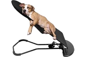 QUSKLISU Pet Rocking Chair, Portable Dog Rocker Bed Chair 4 Modes Adjustments Pet Rocker Bed Washable Removable Small Dogs Cots Sofa Beds for Pets Under 33lbs/15Kg (Black)