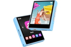 DIOFOX 64GB MP3 Player with Bluetooth 5.3 for Sports Jogging, Full Touch Screen Portable Digital Music Player with HD Speaker,Pedometer,FM Radio e-Book, Record, Mp3 Player with Lanyards Support Max 128GB