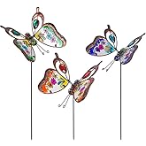 Venniy 3 Pack Butterfly Decorative Garden Stakes,Outdoor Decorations Metal Yard Art Garden Stakes for Patio Yard Porch Decor
