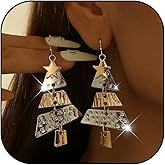 Christmas Earrings for Women Stocking Stuffers Bow Tree Snowflake Santa Claus Jingle Bell Drop Dangle Earrings Christmas Jewelry Gifts Outfits Accessories