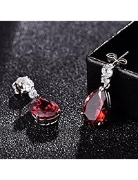 GULICX - Pendientes colgantes de plata con circonita cúbica y pera, para fiestas de compromiso