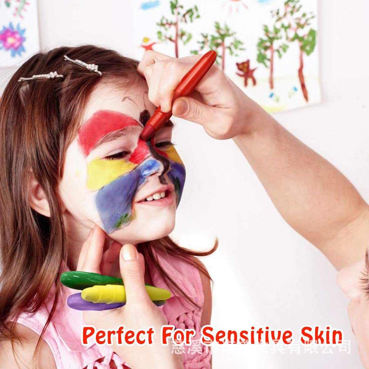Easy Face Paint Crayons - Non-Toxic Face Painting Kit - 12 Colors Including Silver and Gold - Washable Face Paint for Kids - Twistable Face and Body Paint Markers - Water Based Face Paint Pens