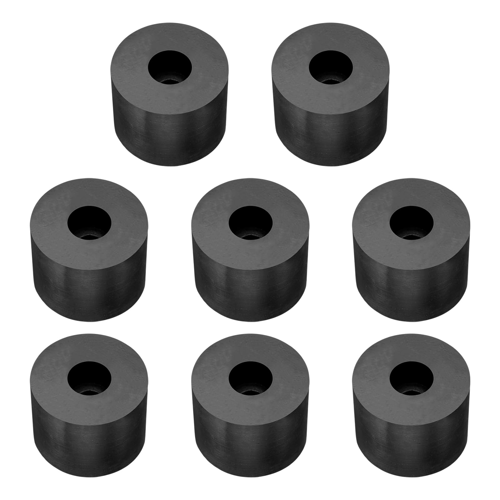 PATIKIL Rubber Spacer, 8 Pcs Rubber Anti Vibration Foot Pad Bumper 1.6" OD 0.3" ID Count Sink Hole Washer Round Neoprene Bushings Spacer for Air Compressor Machinery Generator Car, Black