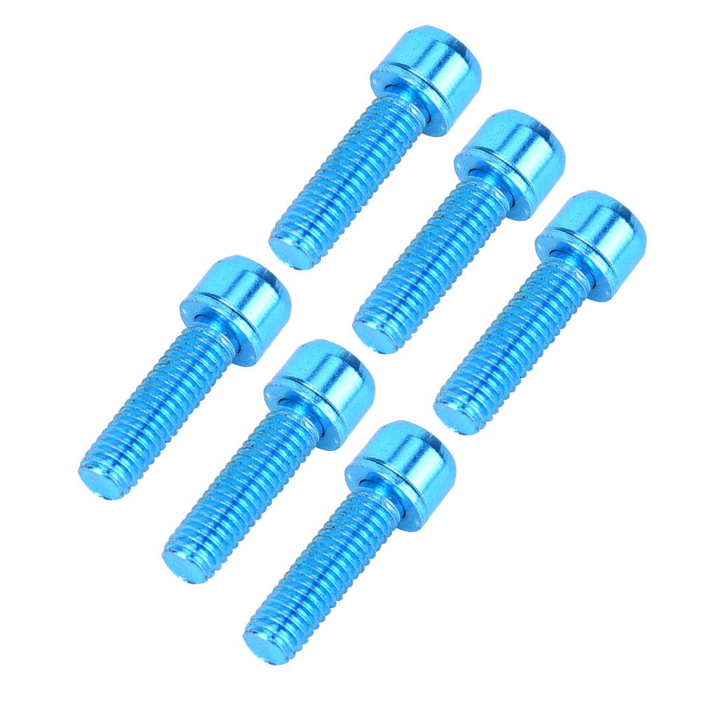 KIMISS Water Bottle Cage Screws M5X16Mm Bike Bolts Titanium Alloy 6Pcs M5X25Mm Titanium Alloy Bike Bottle Bracket Storage Rack Bolt Bicycle sory(Blue) (Blue)