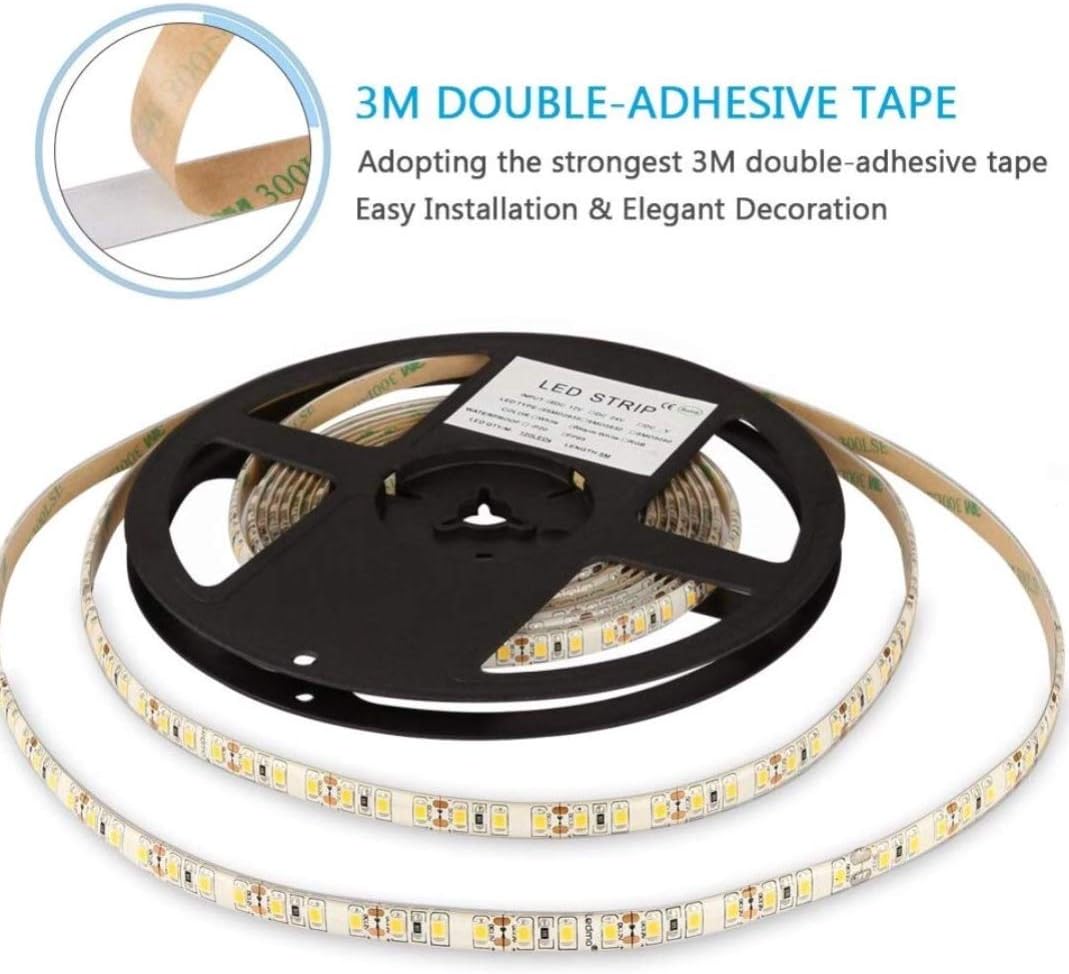 5 m Roll of LED Light Strip 18 W/Metre to 24 V, Warm White (3000 K), 5630 Diode Strip Tape, 60 LEDs/Metre, 4800 Lumens - Image 5