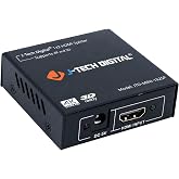 4K@60 HDMI Splitter 1 in 2 out 1X2 Powered Splitter for Dual Monitors by J-Tech Digital [JTD-MINI-1X2SP]