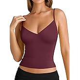PINKMSTYLE Womens Spaghetti Strap Tank Tops V Neck Double Lined Going Out Summer Top