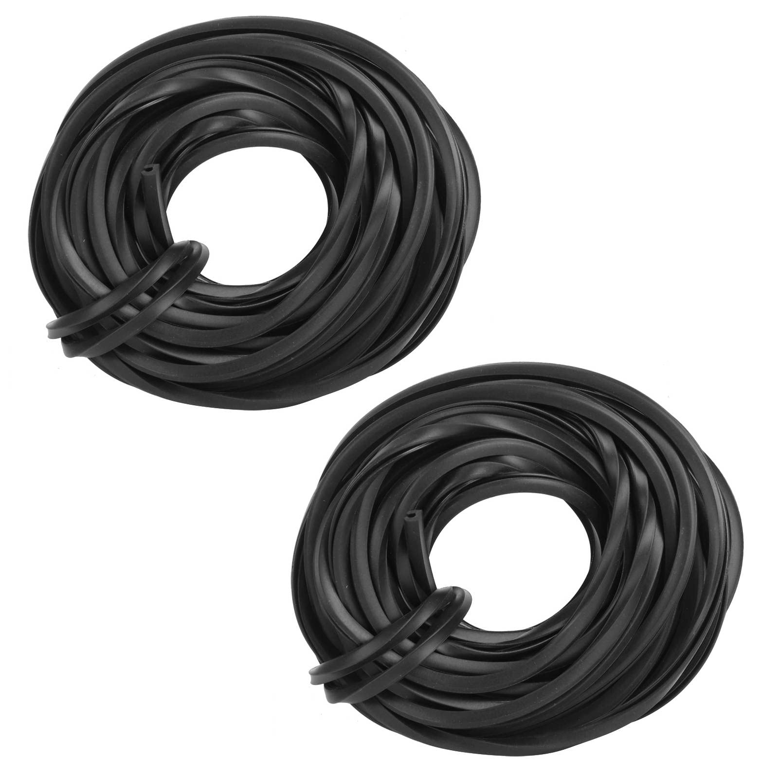 2 Rubber Strips, Black Greenhouse Rubber Strip Line Cable Frameless Weather Stripping Door and Window Gasket Glazing Rubber Seals Greenhouse Accessories Supplies for Glass Sealing, 32.8ft Each