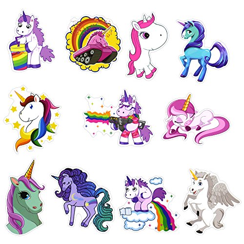 zheyistep 30 Pcs Unicorns Cool Laptop Sticker for IPhone Macbook Car Motorcycle Luggage Water Bottle DIY Bumper Bomb Vinyl Decal Stickers for Guy Skateboarding Accessories - Thumbnail 2