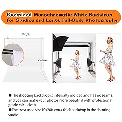 YAYOYA White Backdrop for Photoshoot, 10x20 ft