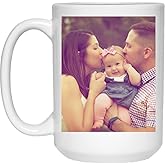 Personalized Coffee Mug for Father Day - Add Your Photo/Logo to Customized Travel, Beer Mug - Unique Custom Gift (White, 15 oz)