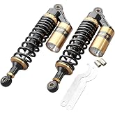 GZYF 12.6" Universal Motorcycle Rear Air Shock Absorbers Adjustable | 320mm Go Kart Suspension for HONDA for Suzuki for Kawasaki for Yamaha ATV Go Kart Quad Dirt Sport Bikes Black &amp; Gold