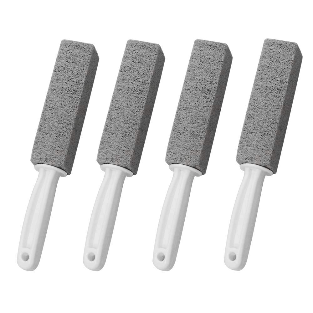 BETOY Pumice Cleaning Stone with Handle Bowl Ring Remover Cleaner Brush for Cleaing BBQ Pool Efficient Cleaning Tool Stain Rust Hard Water Residues Toilet/Kitchen/Bath/Household Cleaning (4pcs)