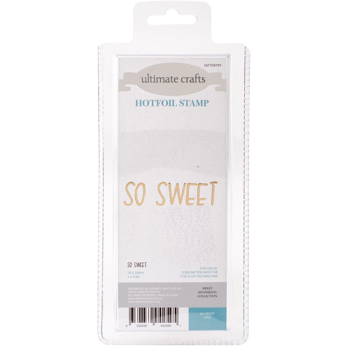 Artdeco Creations Ultimate Crafts Sweet Sentiments Hotfoil Plate, 3" X.8