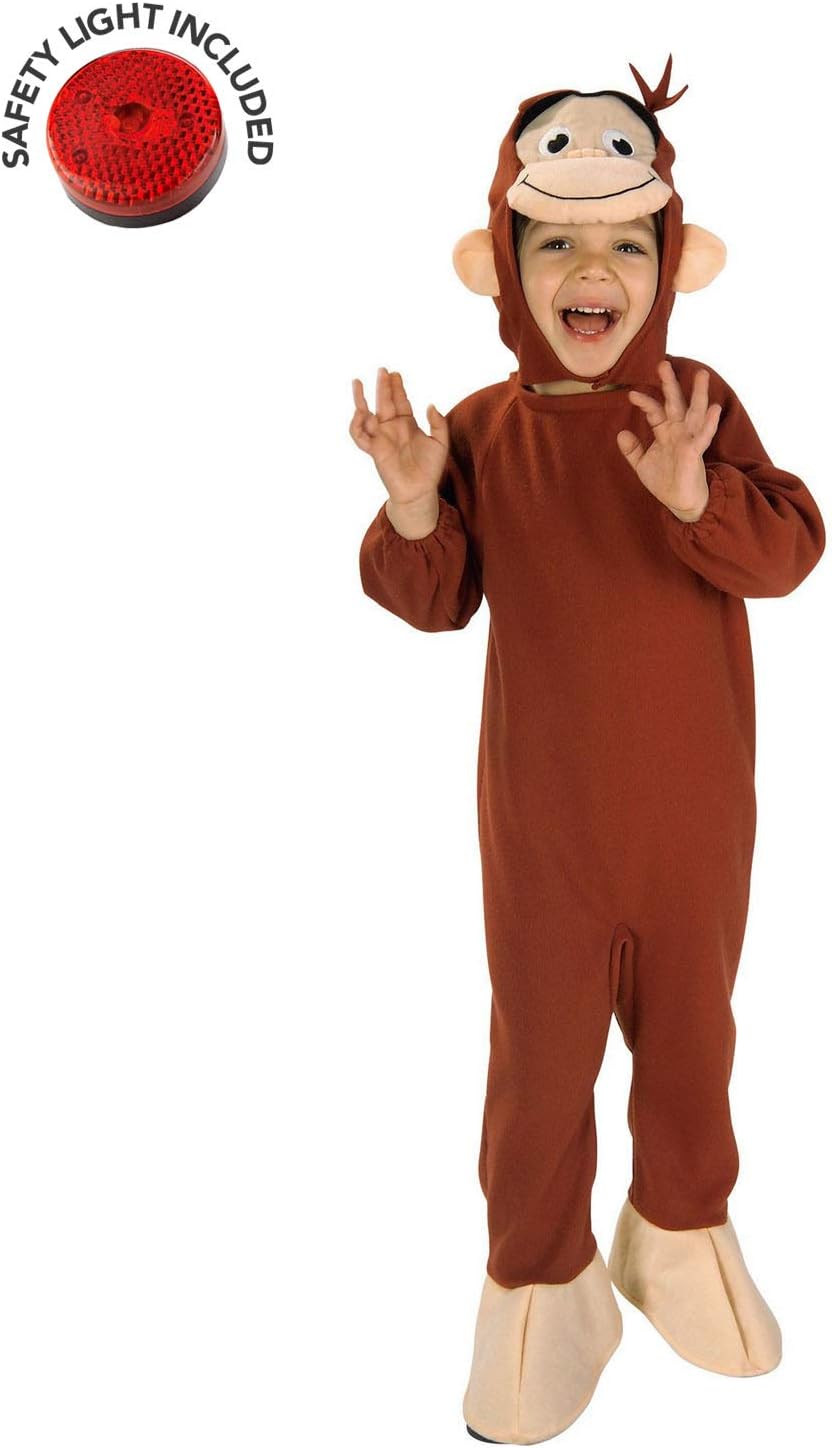 Curious George Costume With Safety Light - 2T-4T