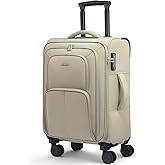 LOVEVOOK Carry On Luggage 22x14x9 Airline Approved, 22 Inch Softside Suitcases with Spinner Wheels, Lightweight Carry-on Suitcase with TSA Lock for Women Men, Large Luggage for Travel Business Trip