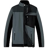 CONOMAX Mens Fleece Jacket Full Zip Lightweight Polar Fleece Jacket Casual Coats Soft Warm Outerwear with Pockets