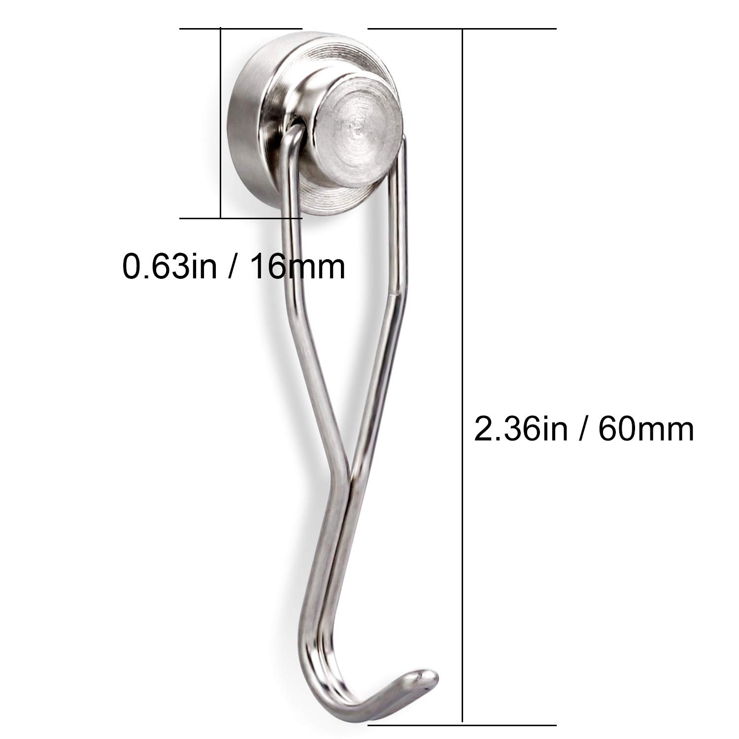 BAVITE Swivel Swing Magnetic Hook New Upgraded, Refrigerator Magnetic Hooks, Strong Neodymium Magnet Hook, Perfect for Refrigerator and Other Magnetic Surfaces, Silver 25lb Magnetic Hooks 12pack: Industrial & Scientific