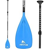 Abahub 1 x 3 Section Carbon Fiber SUP Paddle, Adjustable 67''-86'' Stand Up Paddle Lightweight Carbon Shaft, Black/Blue/Yellow/Green/Orange/Red Plastic Blade + Paddle Bag