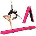 Oteymart 6FT/9FT Balance Beam Folding Gymnastics Beam Extra Firm Foam Anti-Slip Bottom Equipment for Floor Home Training, Kids, Adults