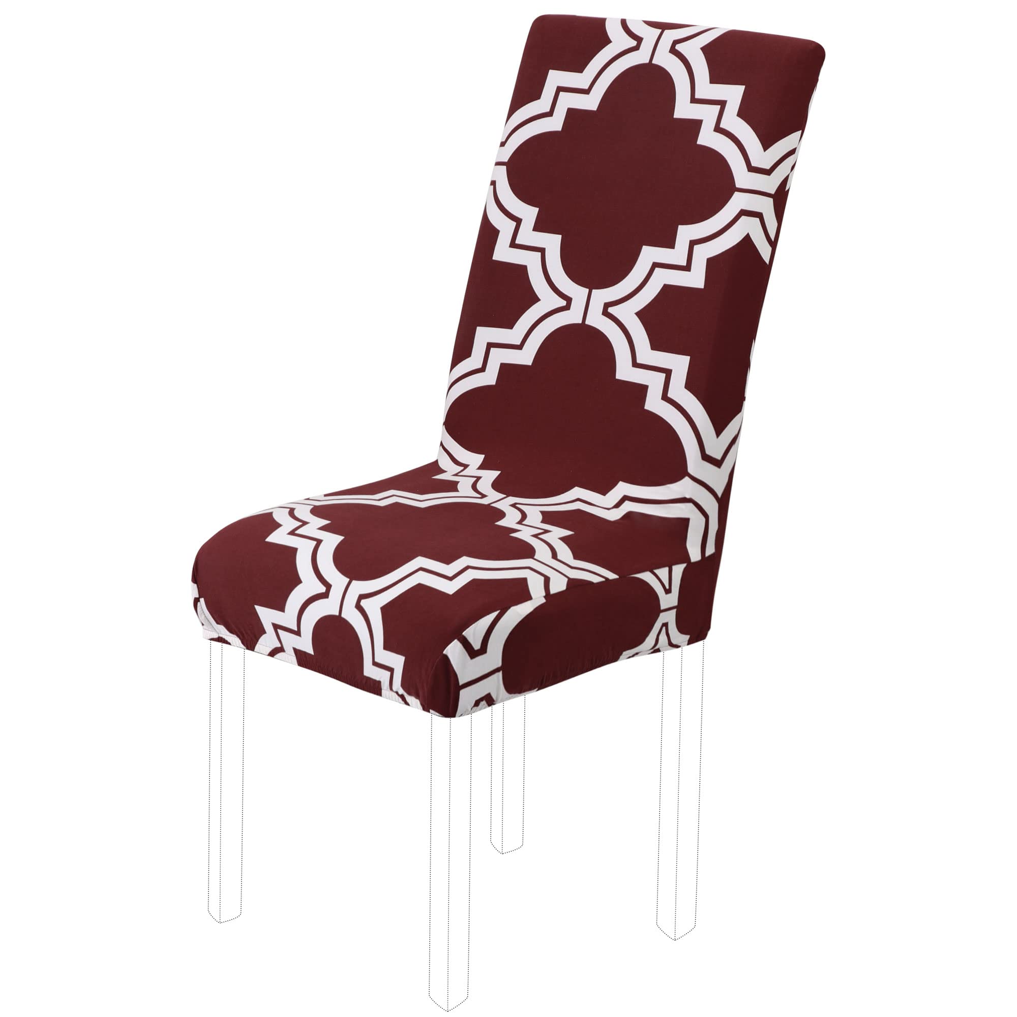 sourcing map Dining Chair Covers, Stool Slipcover Stretch Spandex Chair Protectors Short Kitchen Chair Seat Cover for Home Dining Room Party Wedding Red