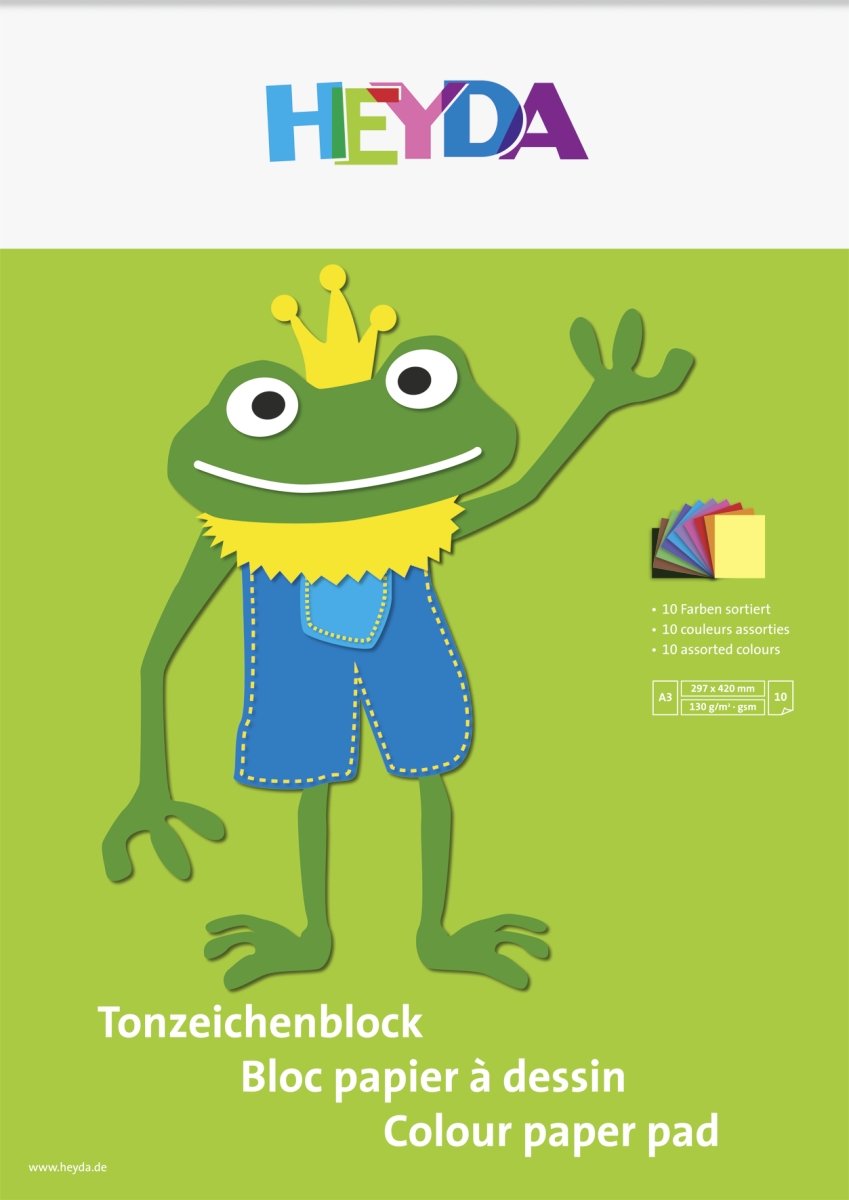 Heyda 2047123 Tonzeichenblock (A3, 130 g / m², 10 sheets) 10 colors