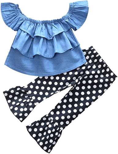 polka dot bell bottom pants