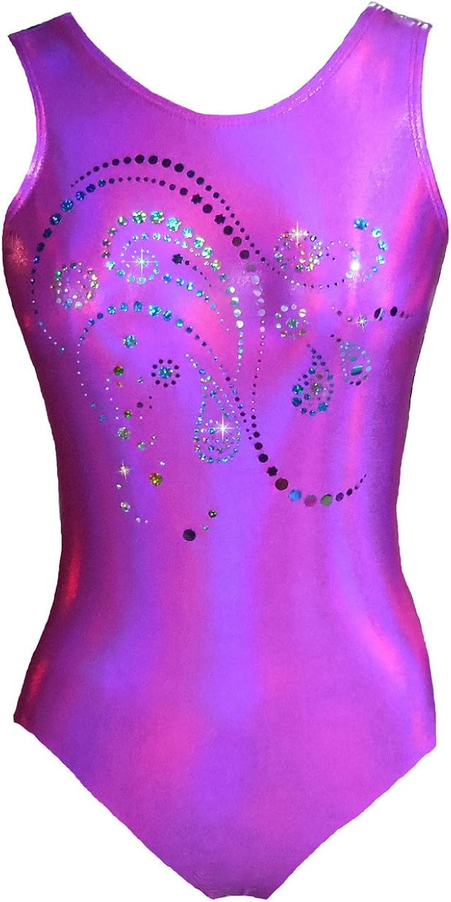 LookIt Activewear Sparkle Fuchsia Fusion Leotard for