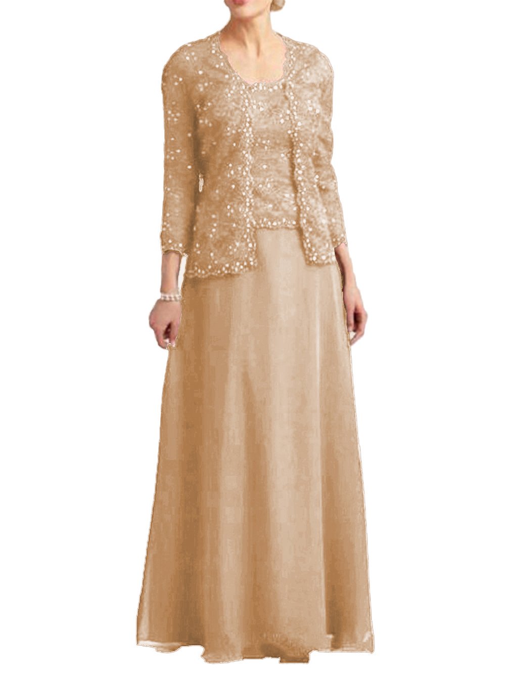 mother of the bride dresses gold chiffon