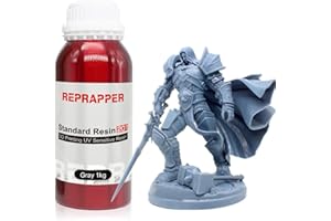 Reprapper ABS-Like 3D Printer Resin, 405nm Fast UV-Curing 3D Printing Resin, Photopolymer Sensitive Gray Resin for LCD Printer, Grey 1000g