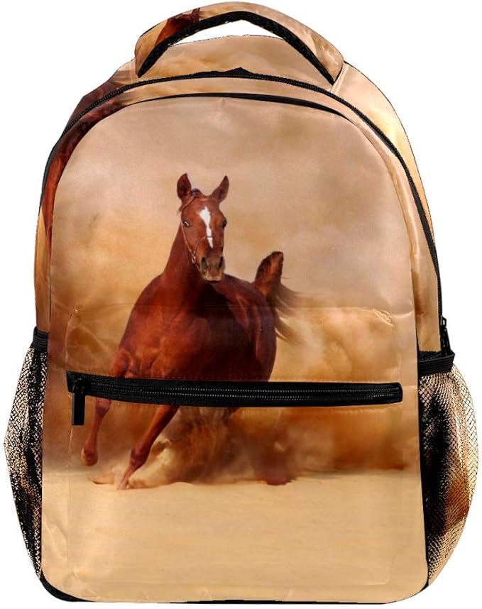Galloping Horses Backpacks Boys Girls School Book Bag Travel Hiking