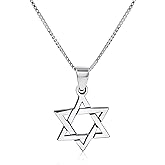 AJDesign Star of David Necklace Pendant 925 Sterling Silver Jewish Jewelry for Men Women Religious