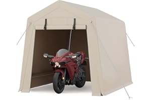 JoanKaren Heavy-Duty 6x8 FT Portable Storage Shed, Outdoor Waterproof Shelter with Roll-Up Door, All-Weather Protection for L