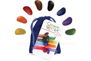 Crayon Rocks, Crayons in a Rock Shape, 8 Colors, Tripod Grip Made For Handwriting Development in Kids and Toddlers, Fun & Edu
