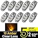 TMH 10 pcs 2.5 Inch 10 pcs Clear Lens Amber Light Super Flux Side Led Marker, Trailer marker lights, Led marker lights for trucks, RV Cab Marker light, Surface Mount LED