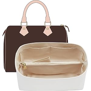 OAikor Dupont Paper Purse Organizer Insert for LV Speedy 30 Bag, White | Speedy 30 Insert, Waterproof Lightweight Monogram Ba