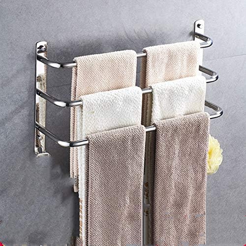 Toallero de acero inoxidable de 3 capas, sin agujeros, montaje ...