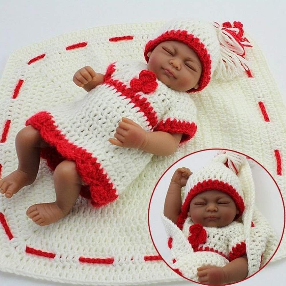 Prezzo JTYX DOLLS Reborn Bambino Bambole Scuro Pelle Chiusa Occhi Morbido Silicone Vinile Realistico Ragazza Bambola Giocattolo Regalo Neonato Realistico Bambini,Color1,26cm Offerte