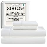 100% Egyptian Cotton Sheets Queen Size Bed