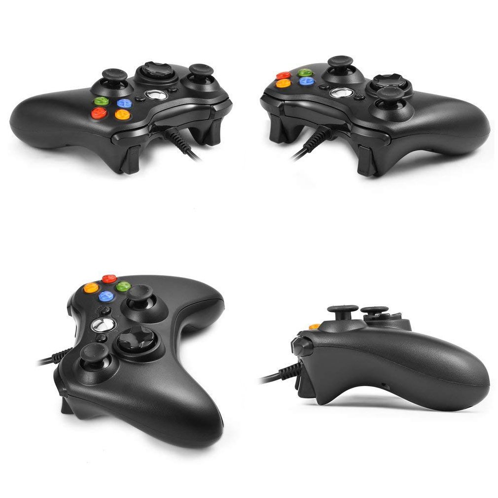 Maexus Xbox 360 Controller, Wired Controller for Microsoft Xbox Slim 360 PC (Windows XP/7/8/10), Android (TV/Phone/Tablet), PS3 - Black