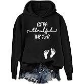 Doiurcs Thanksgiving Sweatshirts For Women Men Pregnancy Announcement Fall Thanksgiving Maternity Sweatshirt