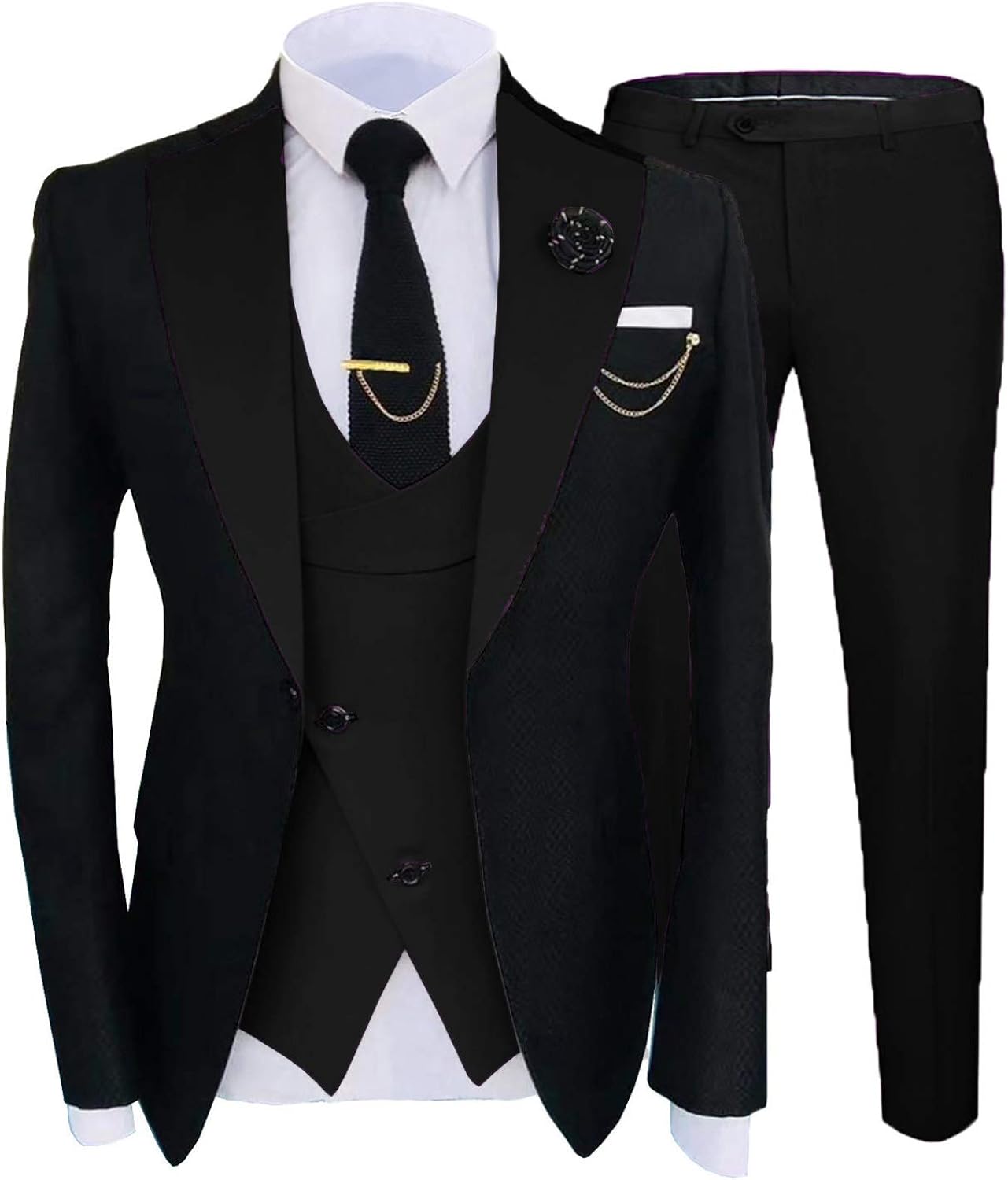 JEXJ Formal Suits for Men Wedding Slim Fit 3 Piece Dress Business Party